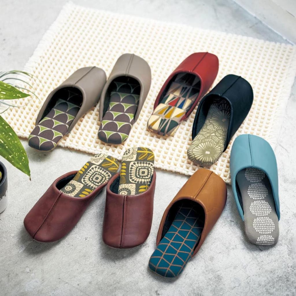 Belle Maison Washable Synthetic Leather Slippers with Insole Indoor Size L Design, Slippers, Blue,