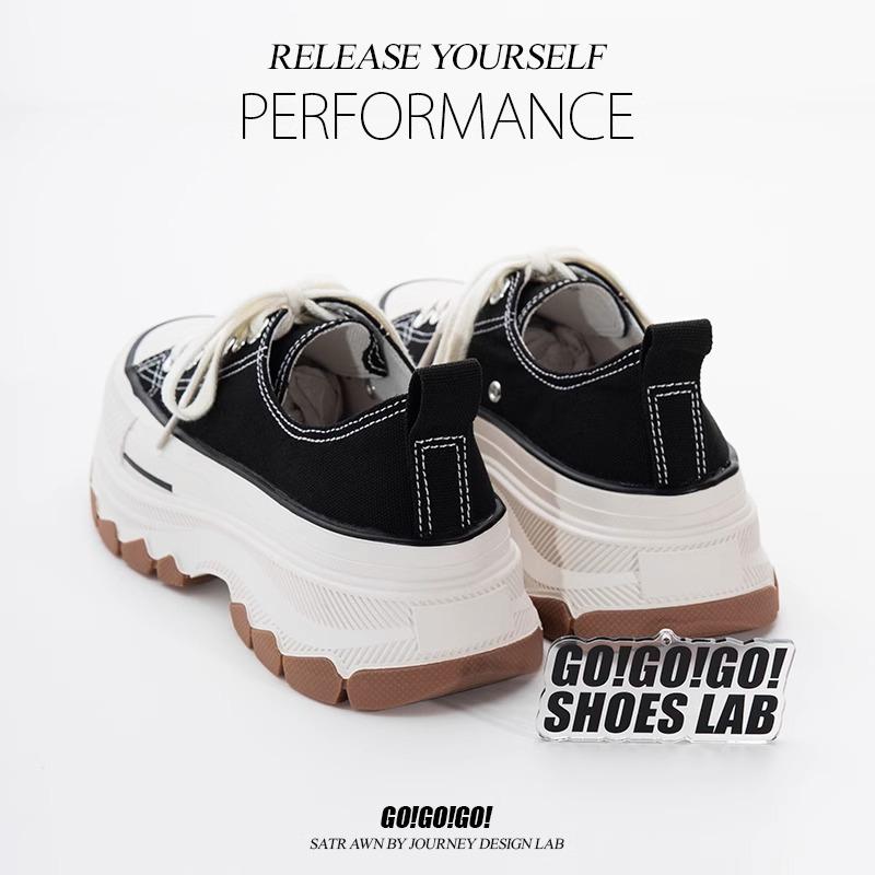 Popular platform canvas shoes women's 2025 new casual shoes muffin women's shoes heightening versatile sports little white board shoes