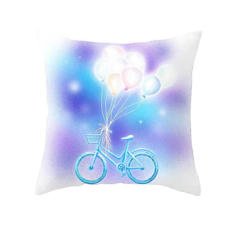 Bicycle Pattern Decorative Pillowcase Living Room Office Decoration Home Pillowcase