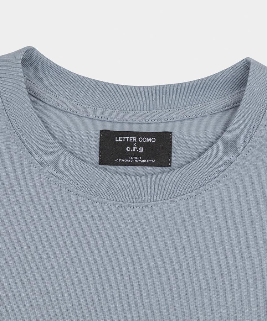 LETTERCOMO Letterboy Embroidery Short Sleeve T-Shirt Mist Blue