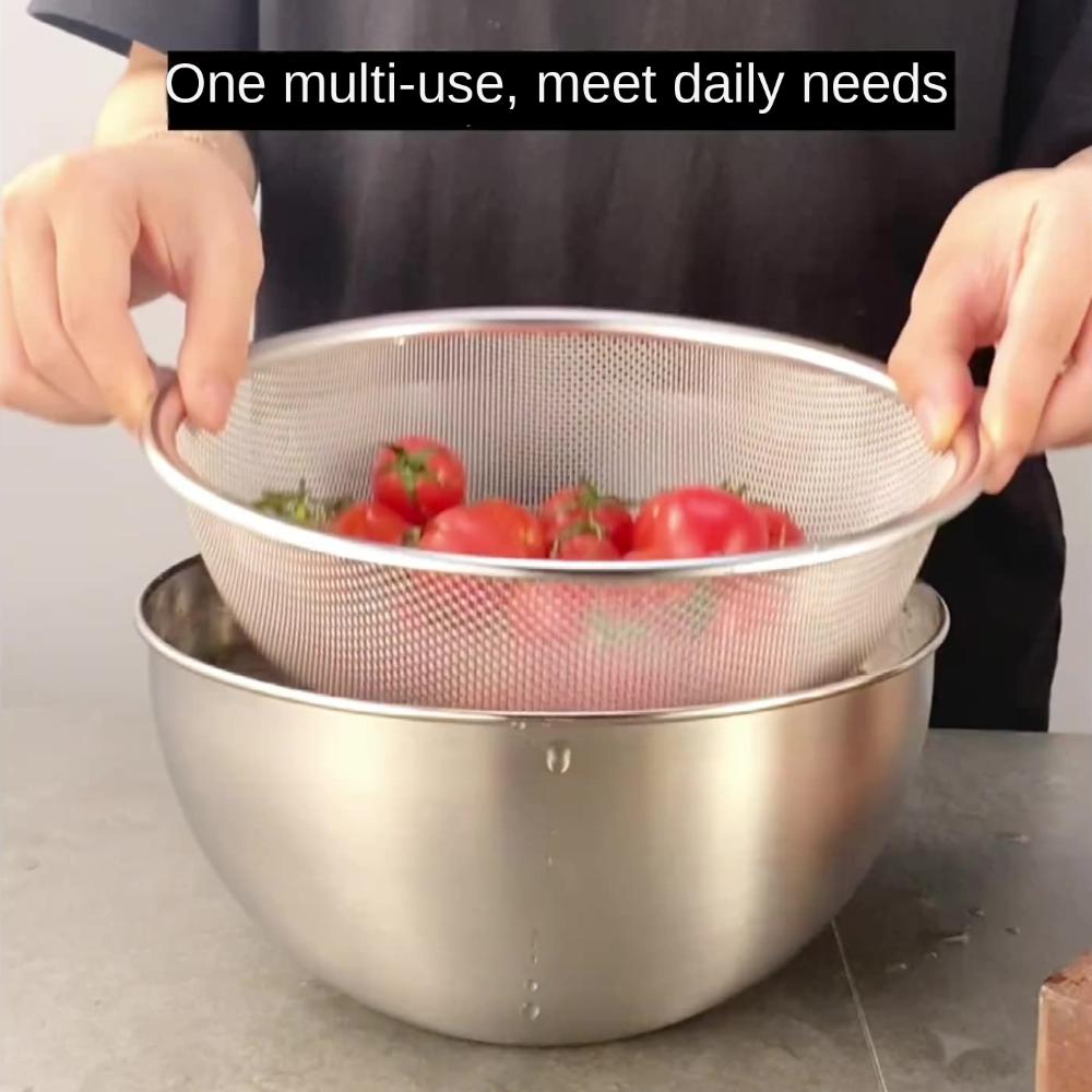 

2pcs/Set Multifunctional Rice Washing Drain Basket Stainless Steel Sink Strainer Kitchen Organizer 22cm
