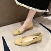 Spring New Thick Heel Bow Gentle Temperament Medium Heel Mary Jane Shoes