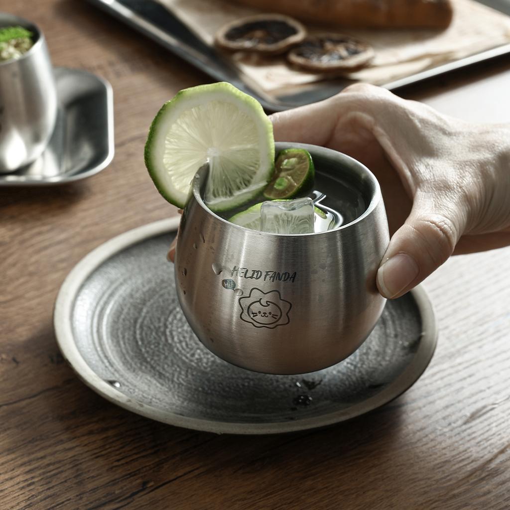 120ml Double Wall Coffee Cup 304 Stainless Steel Mini Water Cup For Kids Durable Drop Resistant Tumbler Coffee Mug Drinkware