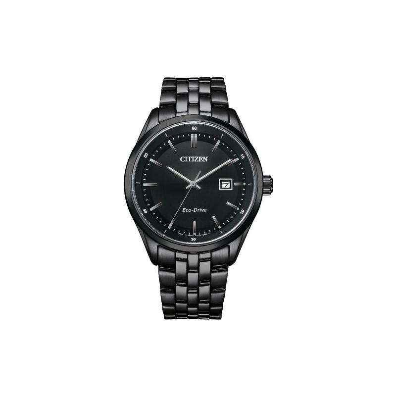 

CITIZEN leisure and business luminous waterproof luminous Quartz Steel Strap men s watch black dial BM7565-80E чорний