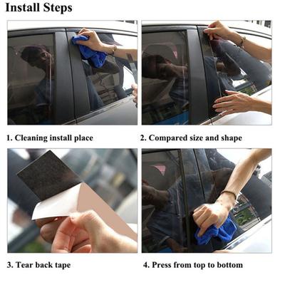 New 4Pcs Side Door Window B Pillar Post Trim Cover Decal For F-150 4-Door 2015-2021