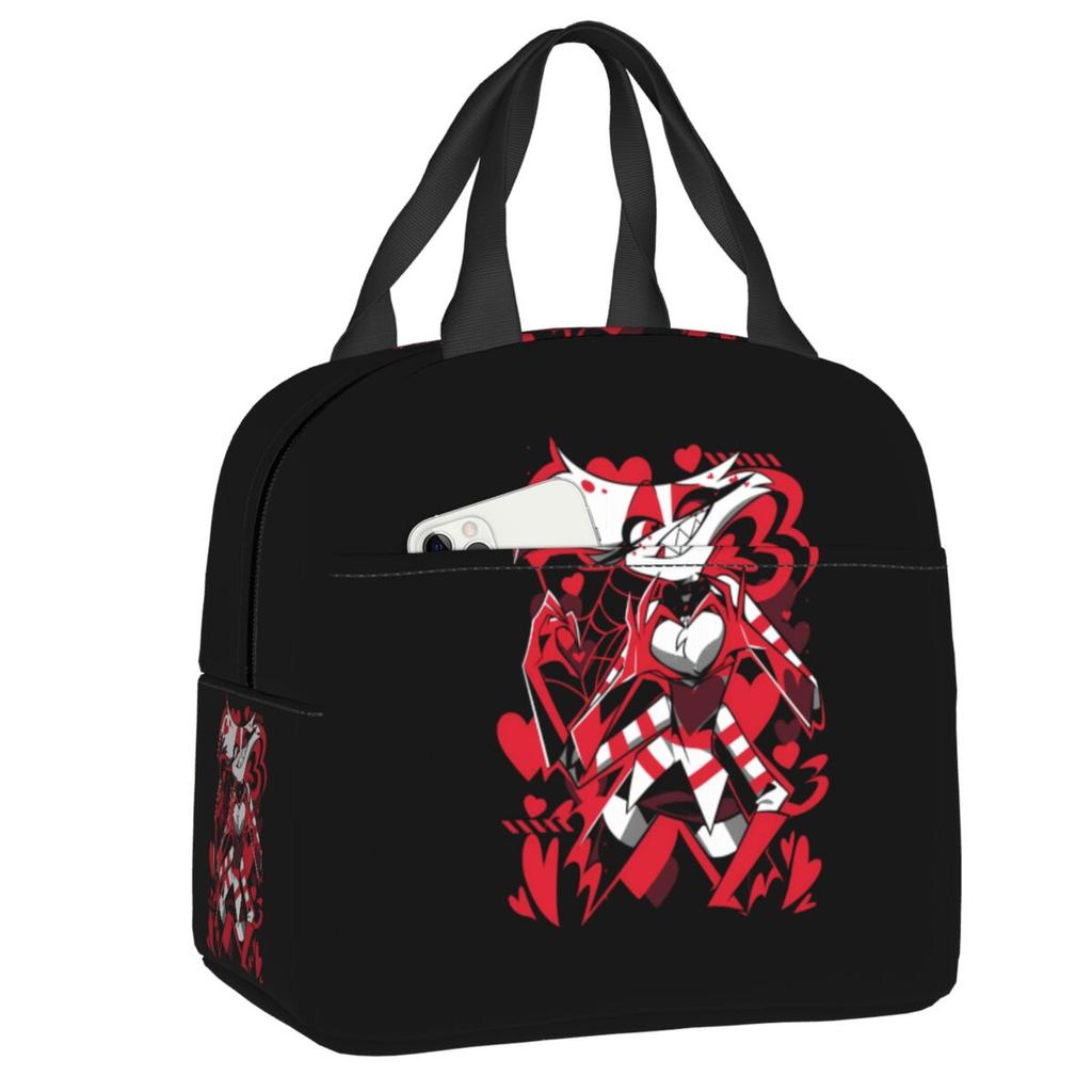 Benutzerdefinierte Hazbins Anime Animation Hotel Angel Dust Isolierte Lunchtasche Arbeit Schule Wiederverwendbare Thermos-Kühlbox Lunchbox Damen Kinder