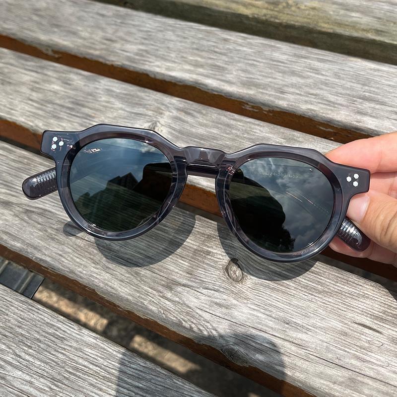 Occhiali da Sole in Acetato di Alta Qualità per Uomo Donna Montature Ovali Rotonde Stile Giapponese Designer Occhiali da Guida Viaggio UV400