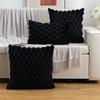 Faux Rabbit Fur Square Cushion Cover Big Thick Striped Super Soft Solid Color Pillow Cover 30/45/50cm Sofa Decor Cushion Cover