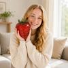 Simulated Strawberry Shaped Stress Toy Soft Decompression Sensory Item for Relaxation and