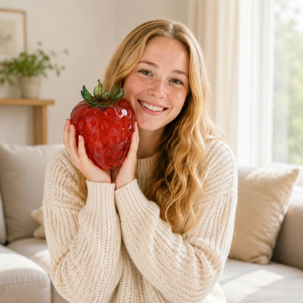 Simulated Strawberry Shaped Stress Toy Soft Decompression Sensory Item for Relaxation and