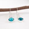 Blue Apatite Gemstone 925 Stamped Silver Designer Jewelry Handmade Earrings 1.9" EE-168-13