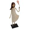 Metal Girl Statue Vintage Iron Art Standing People Figurine Desk Ornament for Home Study Living