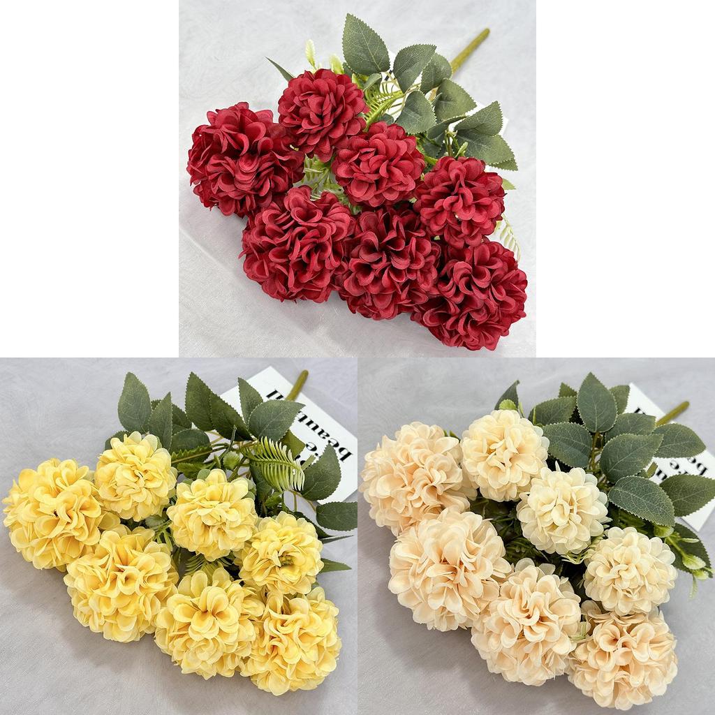 Spring Qi Seven Branch Edge Ball Artificial Flower Wedding Decor For Photography And Home Use