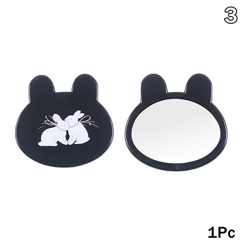 Portable Mini Cute Glass Cartoon Christmas Santa Claus Little Rabbit Mirror Easy Carry Pocket Makeup Mirror
