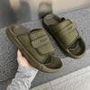 Men's Shoes Summer Breathable Thick-soled Outer Wear Fashionable One-word Versatile Soft-soled Outdoor Sandals Beach Shoes 651208-J