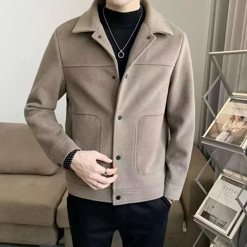 Men's Woolen Jacket: Korean Style Short Coat - Trendy Fashion for Spring, Autumn, Winter 2025