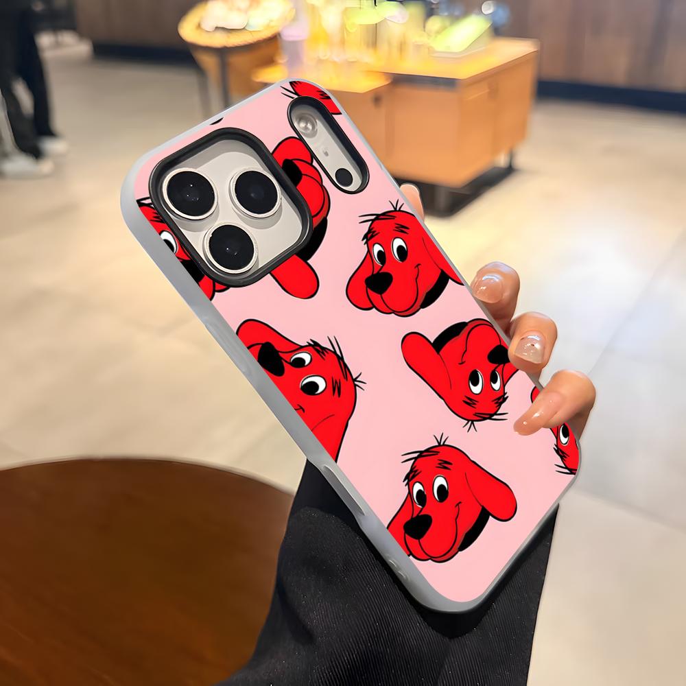 

Cartoon Clifford The Big Red Dog Phone Case For IPhone 17 Air 16 E 15 14 Plus 13 12 11 Pro Max Jelly 2 In 1 Protective Case iPhone 15 Pro