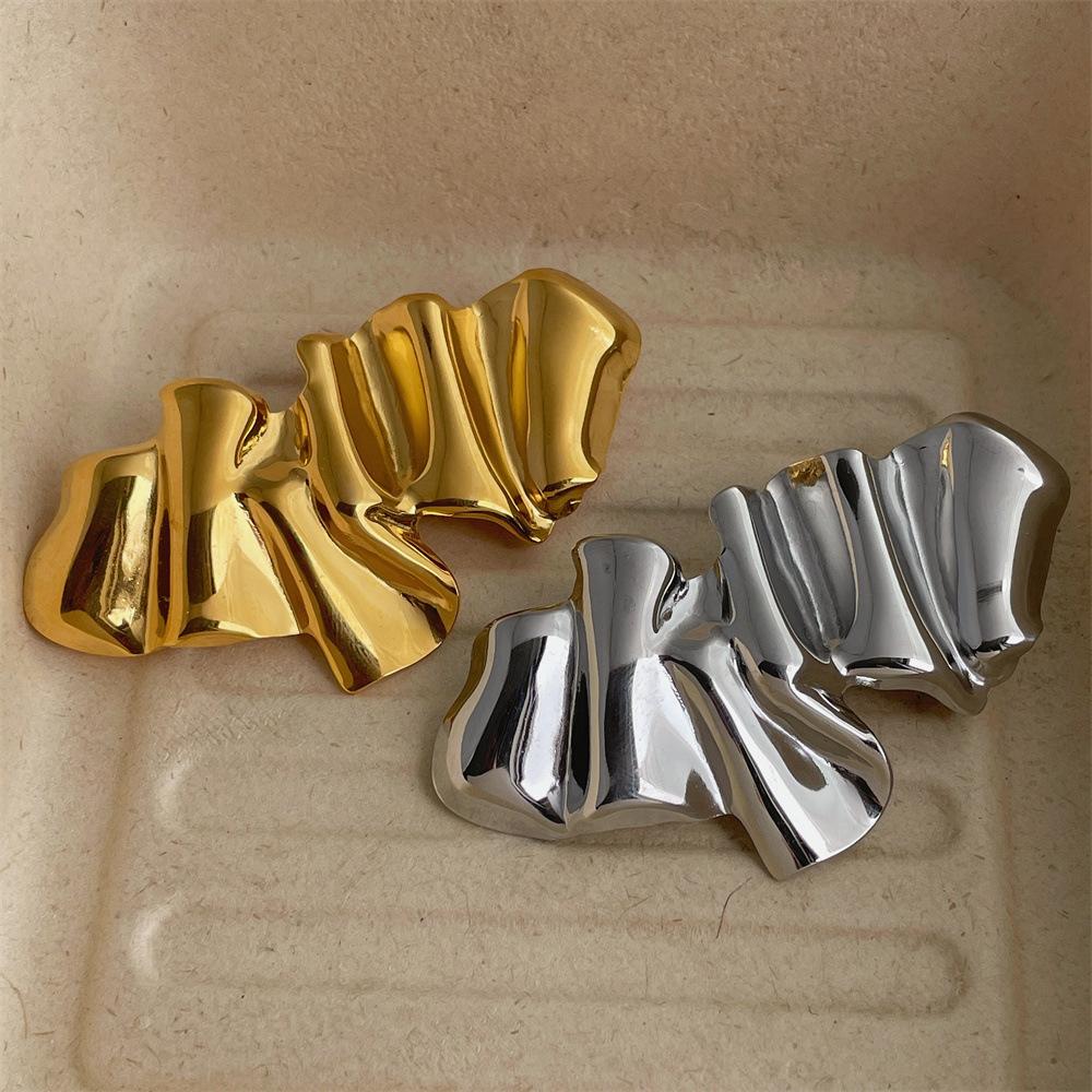 Exaggerated Geometric Fashion Metal 18K Gold Pvd Plated Brooch Pin Clothes Accessories Waterproof 2026 Charm Unisex Jewelry