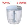 500/900ML Manual Meat Mincer Garlic Chopper Rotate Garlic Press Crusher Vegetable Onion Cutter Kitchen Cooking Accessories Chopping Garlic Masher
