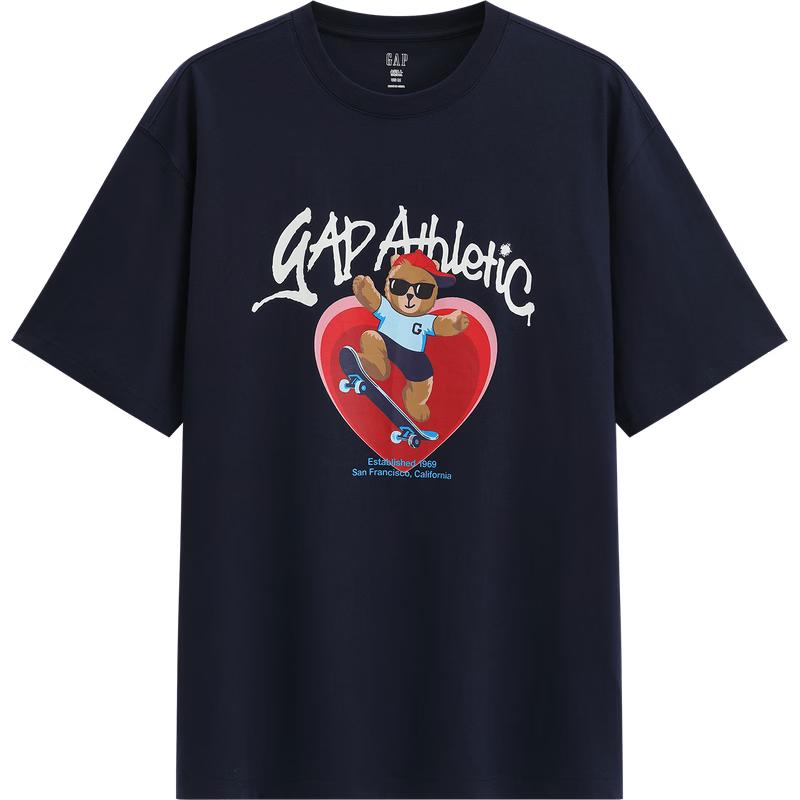 GAP Unisex 2026 Spring Cotton Bear Logo Print Loose Fit Short Sleeve T-Shirt XS 3250₽