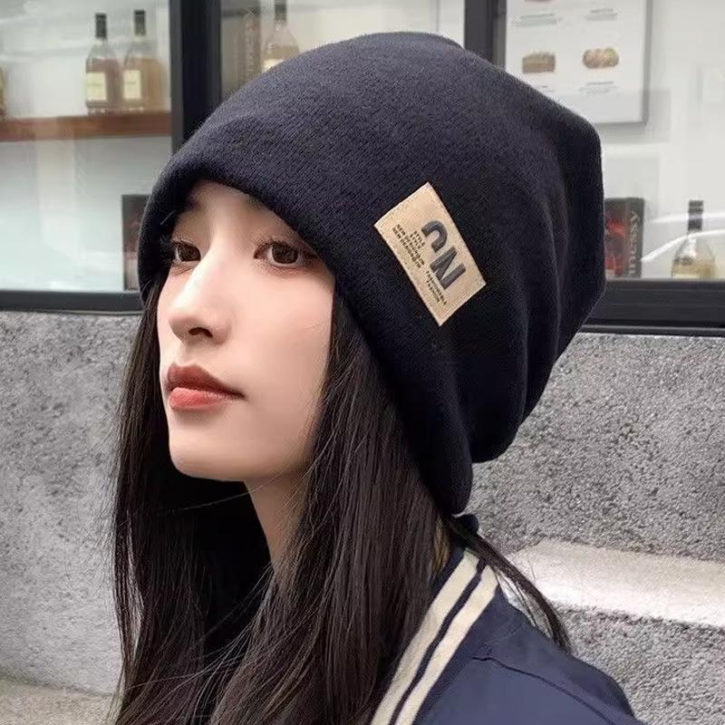 Women's autumn and winter hats, crimped warm knitted hats, ear protectors, cold-proof pullovers, and headcaps for men