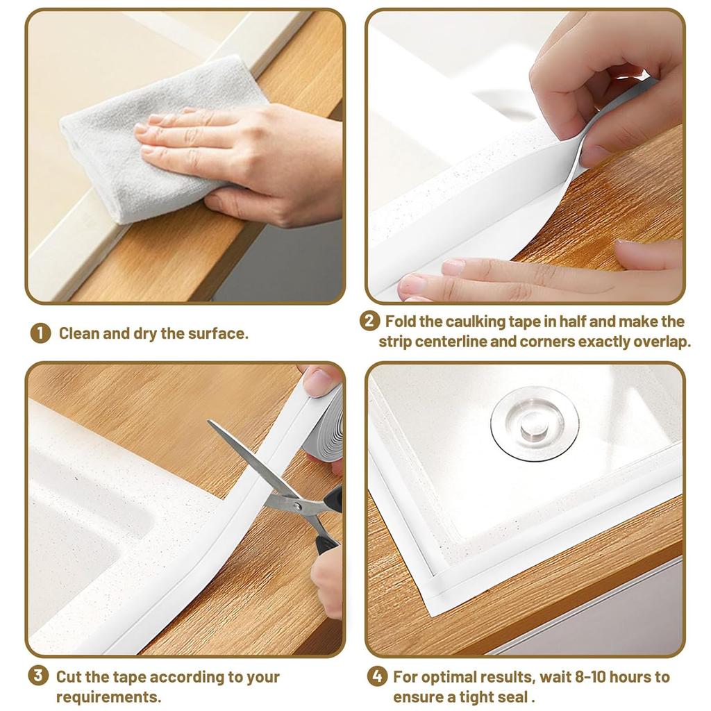 Anti mold tape Bath Kitchen Caulk Tape Sealant Strip PVC Self Adhesive Tub Wall Sealing Tape Caulk Sealer Strip Sealant Tape