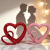 3D Valentine's Day Love Ornament Decoration Double Hollow Heart Models  Couple