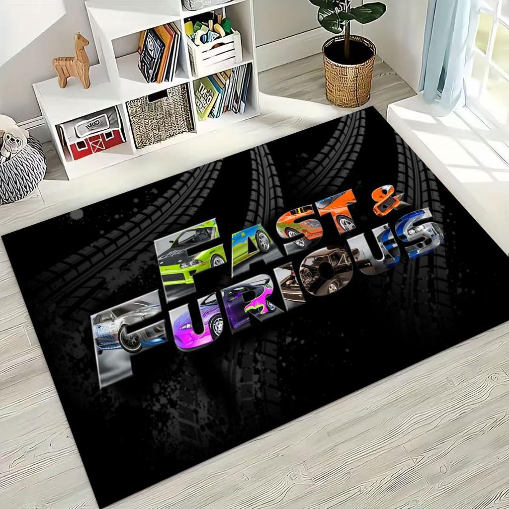 Alfombra Decorativa Rápida y Furiosa X Dominic Art para Dormitorio Sala de Estar Sofá Hogar Felpudo, Alfombrilla de Suelo Grande Antideslizante para Niños