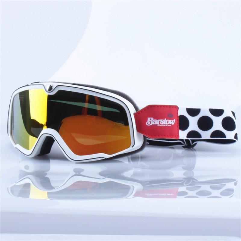 Occhiali da Moto Stile Harley Vintage Antivento Lente Chiara per Casco Mezzo/Integrale Piloti Con Occhiali da Vista