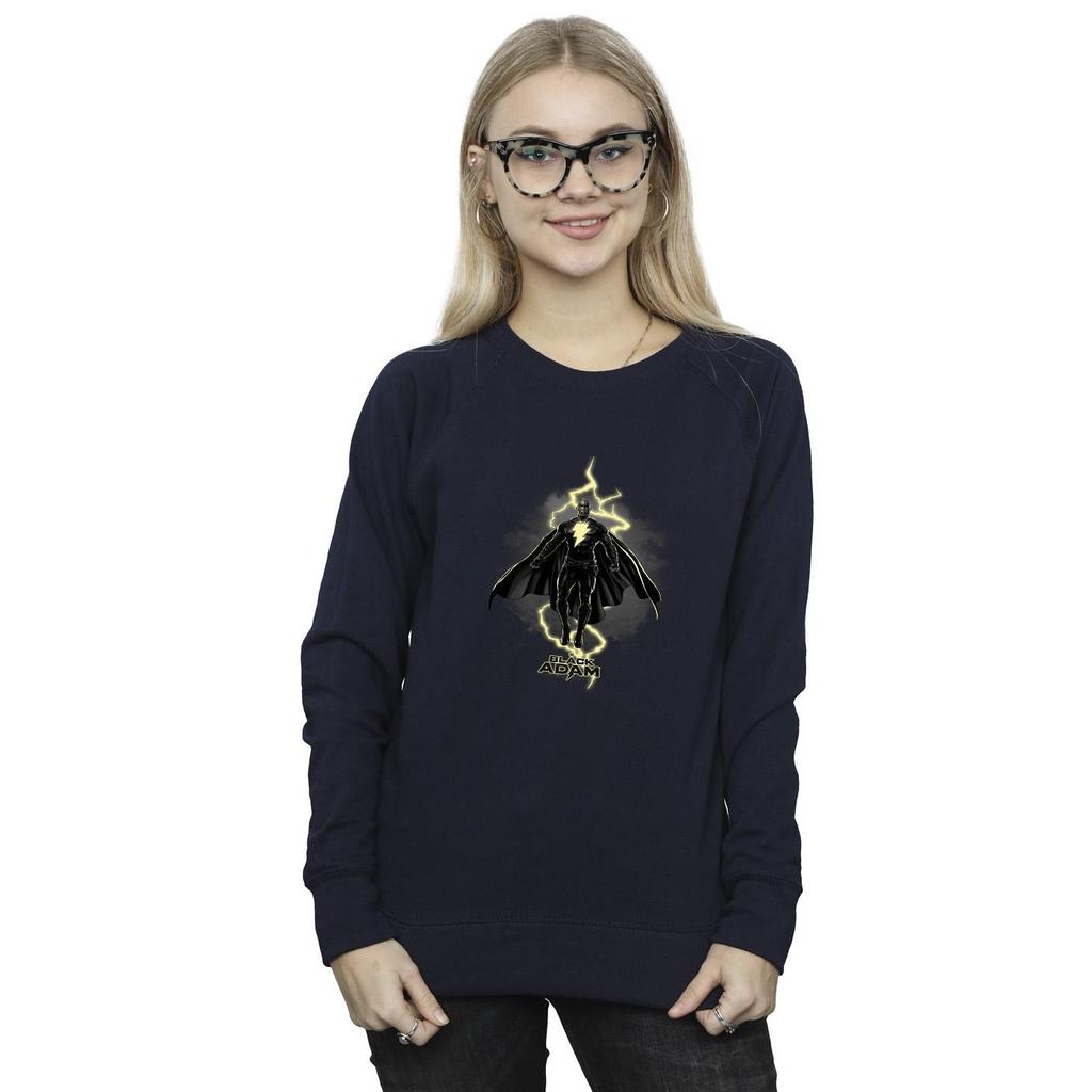 DC Comics Womens/Ladies Black Adam Hovering Bolt Sweatshirt
