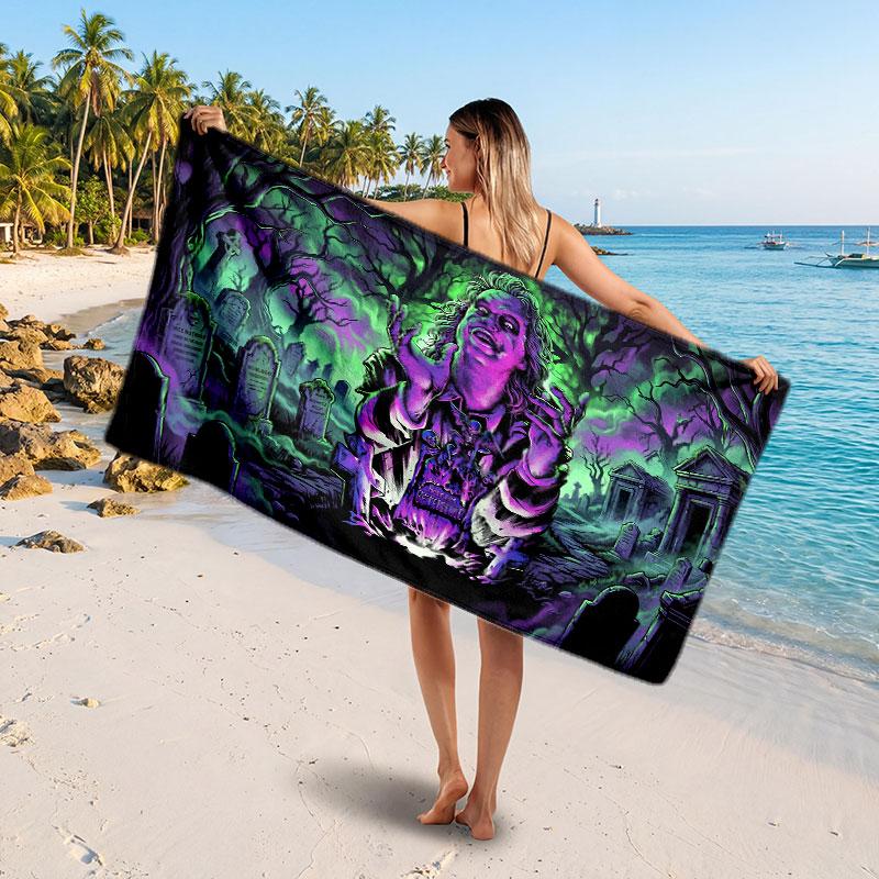 Large Beach TowelBeetlejuice Lydia Deetz Soft Absorbent Towel Beach Bath Home Use