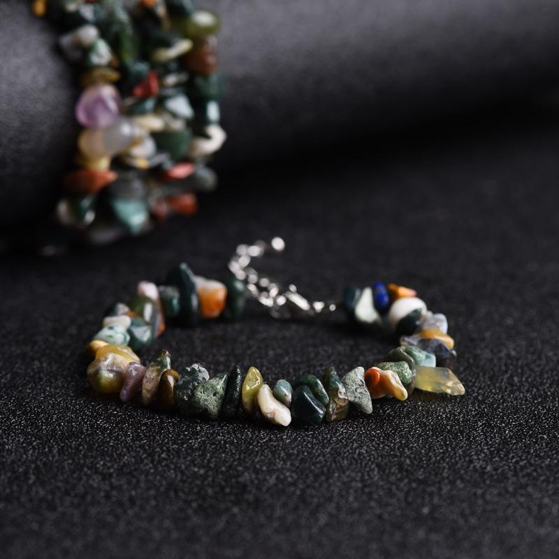 Natural Crystal Bracelet, Adjustable Original Stone and Gravel Bracelet, Irregular Gravel Bracelet, Fresh Style, Fashionable Casual Bracelet, Jewelry