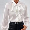 Women's Ruffle Layered Long Sleeve Blouse Fashion Statement Shirt