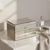 Glass Jewelry Box Luxury Multi-Layer Organizer Dustproof