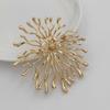 Silver Sun Goddess Brooch Gold Color Coral Brooch Exquisite Metal Geometric Pin  Women