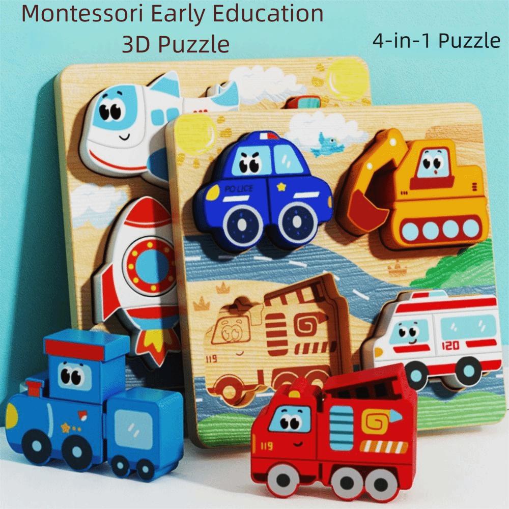 Character 3D Animal Puzzles Toys 4-in-1 Shape Matching Game  Parent Child