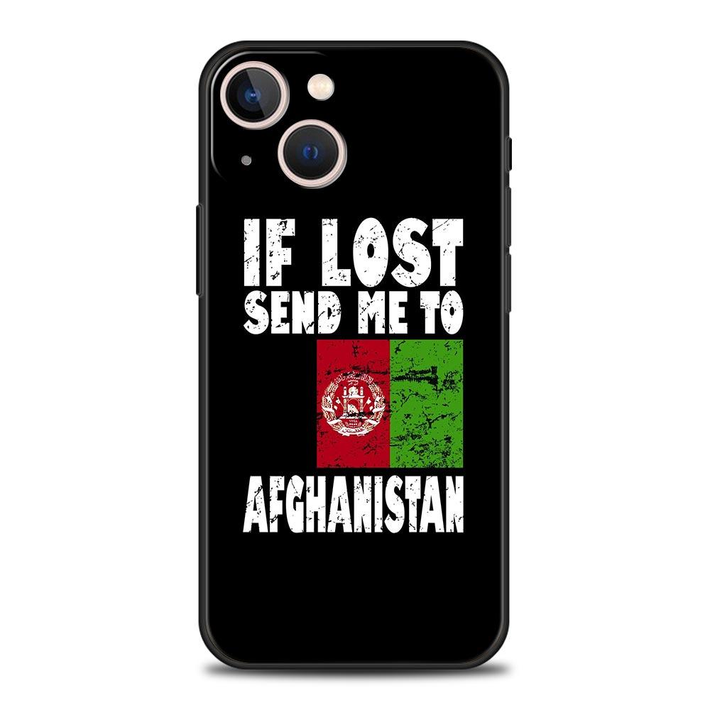 Afghan Afghanistan Flag For iPhone 11 12 13 15 14 Pro Max Phone Case X XR XS 7 8 Plus SE 2020 Luxury Black Soft Cover Funda
