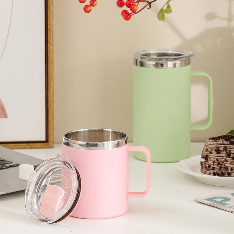 304 Stainless Steel Coffee Cup Mug 650ml Double Layer Anti Scalding Insulated Water Bottle With Lid Milk Cup Tea Cup With Handle