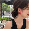 Asymmetry Design Flower Stud Earrings Bright Color Statement Earrings  Office