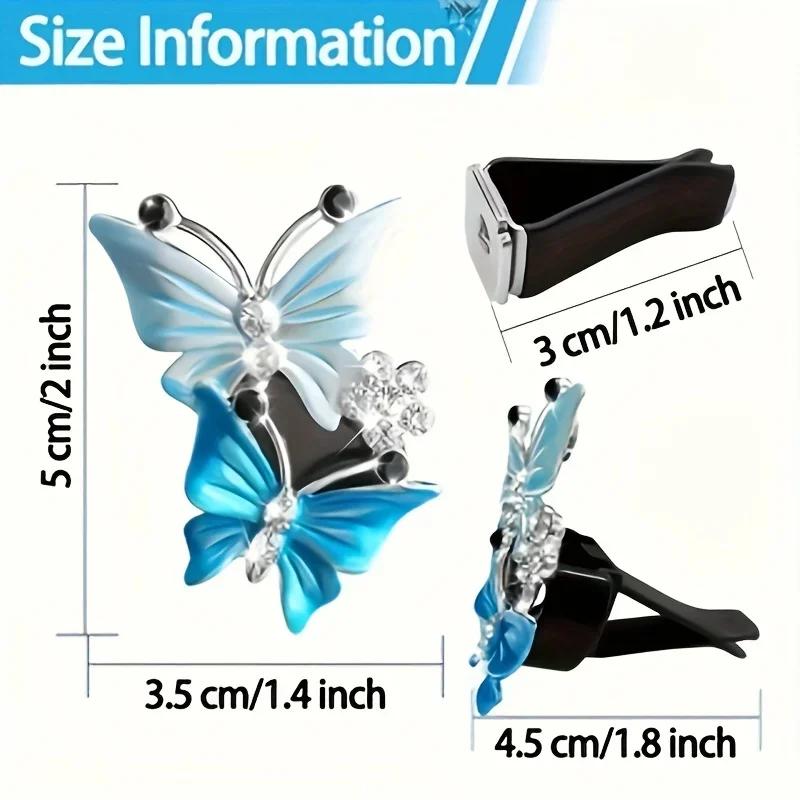 Car Air Conditioning Outlet Perfume Decoration Clip Dual-color Double Butterfly Car Interior Air Purification Decoration Clip