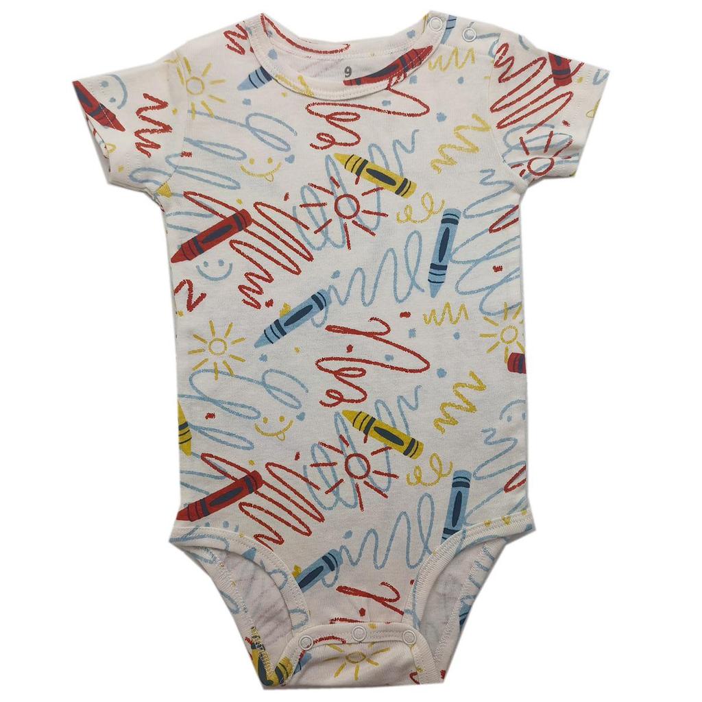 Baby Shoulder Snap Ribbed Cotton Bodysuit - Short Sleeve One-Piece Romper for Boys & Toddlers