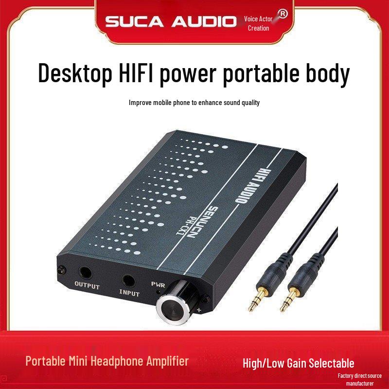 

Hi-Fi Tube Sound Class A Headphone Amp: Heavy Bass Portable Music Player Companion Black