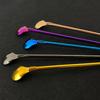 6Pcs Reusable Long Handle Straw Spoon Gold 18/10 Stainless Steel Straw Tea Scoop Straight Bar Coffee Stirring Drinking Spoon