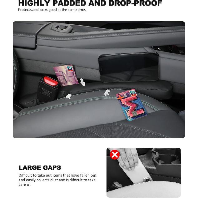 Seat Gap Filler Universal for Car SUV Truck Fit Organizer Fill Black leather New
