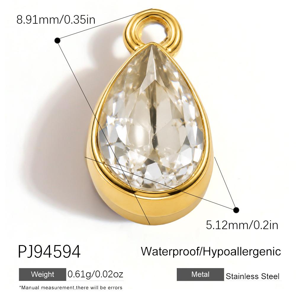 Waterproof Hypoallergenic DIY Jewelry 18K PVD Gold Plated Stainless Steel CZ Star Moon Heart Bow  Charms Pendants Bulk
