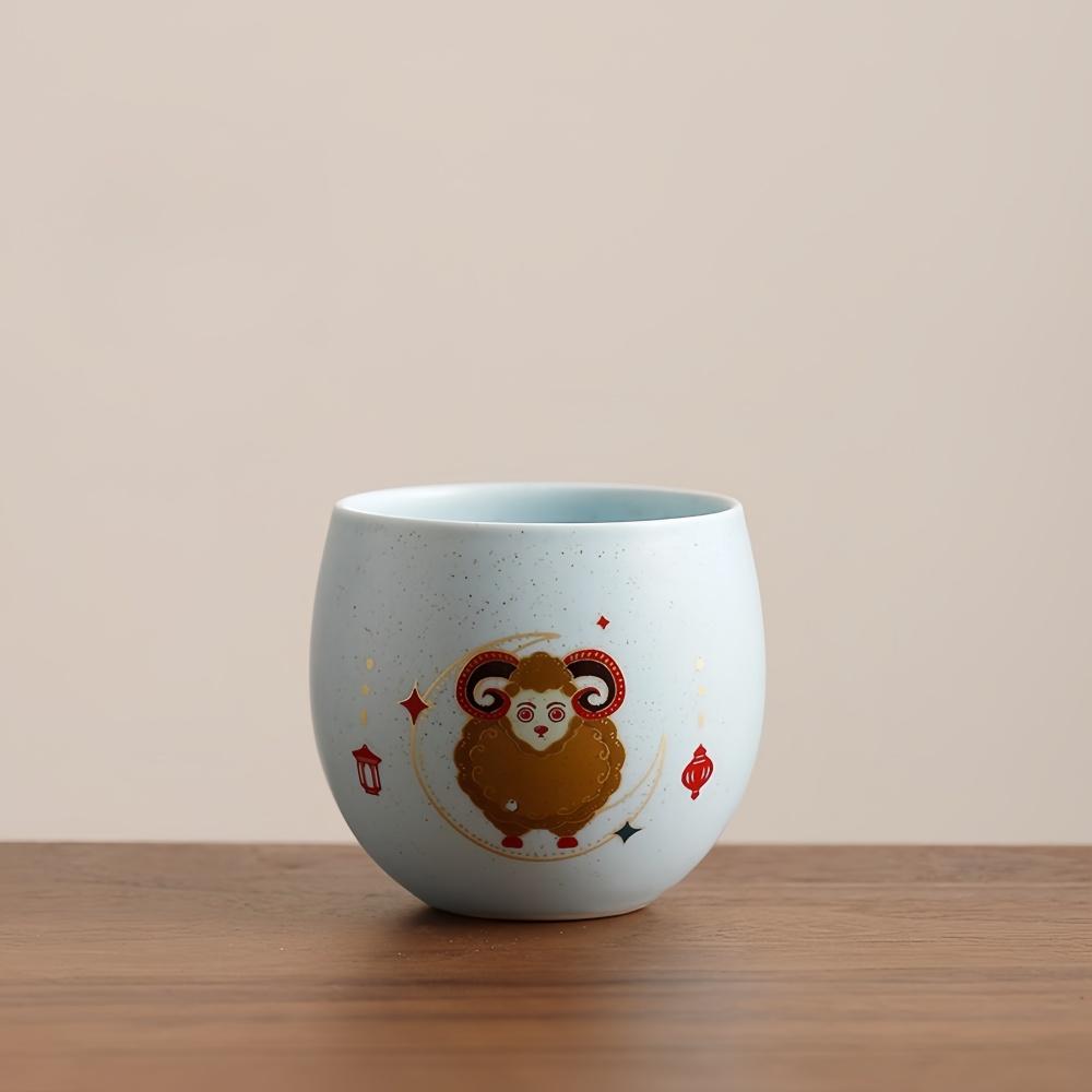 

120ML Ceramic Coffee Cup Tea Cup Creative sheep Happy Eid al-Adha Tasting cup high quality Home Office Kitchen Water Cup Gifts синий
