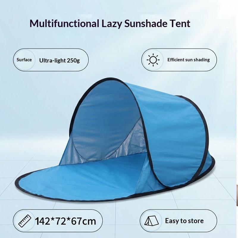 Sofort-Sonnenschutz Strandzelt UV-Schutz Silberbeschichtung Leichtes Schutzdach für Familie Outdoor Wandern Meeresausflüge