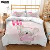 Lindo Juego de Cama de Tres Piezas con Estampado de Ratón de Dibujos Animados Suave y Cómodo Juego de Cama King Size Edredón Juegos de Cama