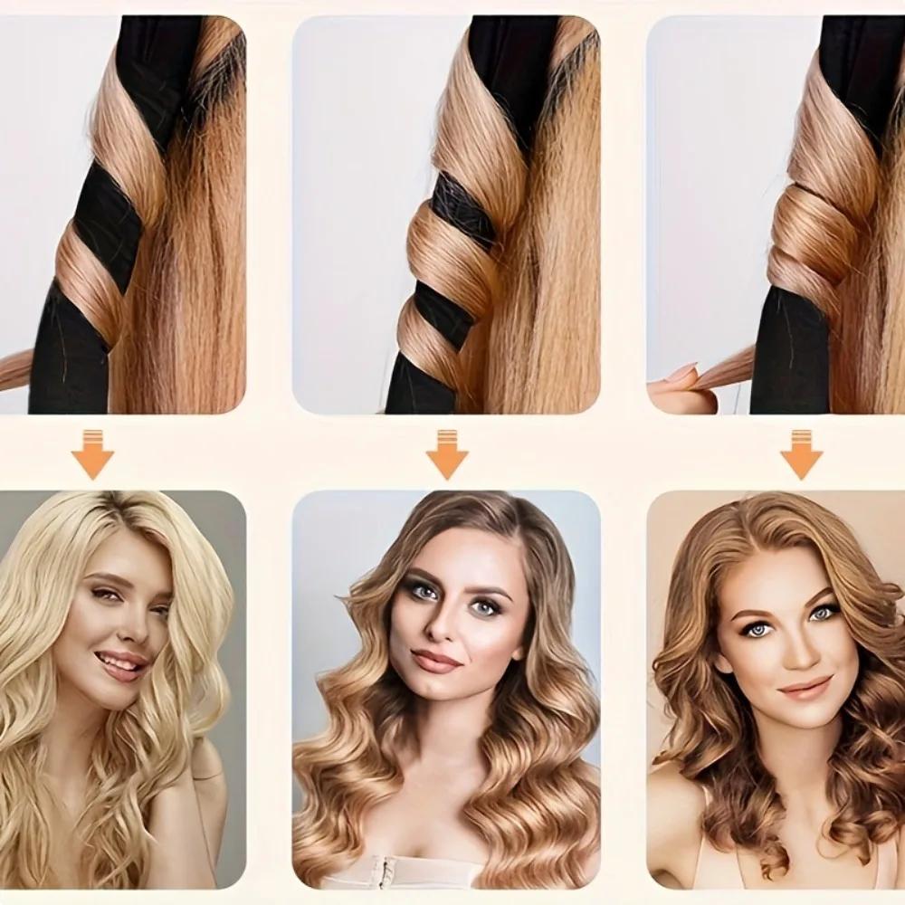 6PCS Heatless Curling Rod Headband Soft Hair Curler No Heat Hair Rollers Overnight Lazy Curls Sleeping Cap Comb Styling Tools