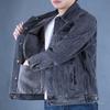 Men's Trendy Retro Motorcycle Denim Jacket - Slim Fit, Fashionable Baseball Collar for Autumn and Winter.